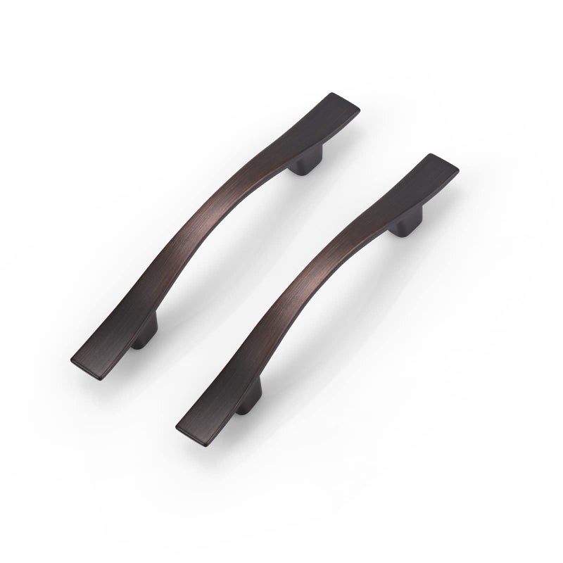 KNOBWELL 10 Pack 3 in Oil Rubbed Bronze Cabinet Pulls, Brushed Bronze Drawer Pulls for Cabinet and Cupboard, Vintage Curved Cabinet Handles - Image 1